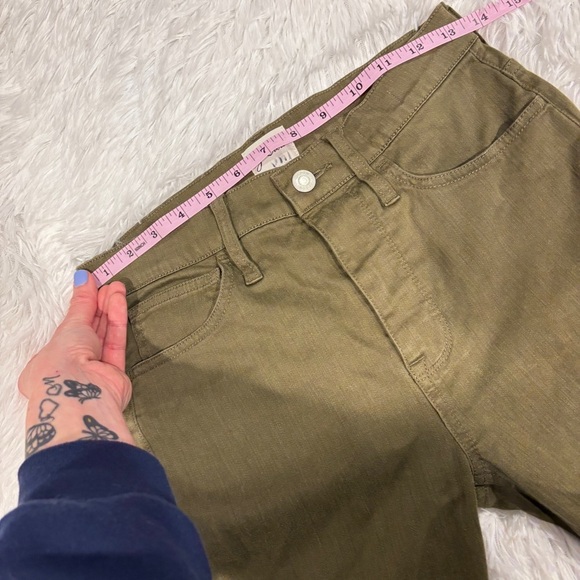 J. Crew Jeans 9" Billie Demi Boot Crop Olive Green Stretch Size 25 Style AQ781 - Picture 5 of 13